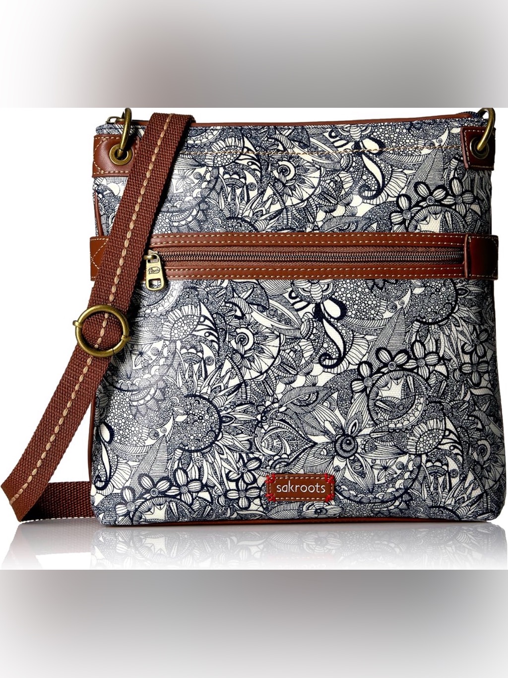 Sakroots Artist Circle Flat Crossbody - Navy Spirit Desert